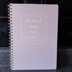 Large Hardcover Lavender Colored Spiral Bound Notebook 8.25" x 11.75"